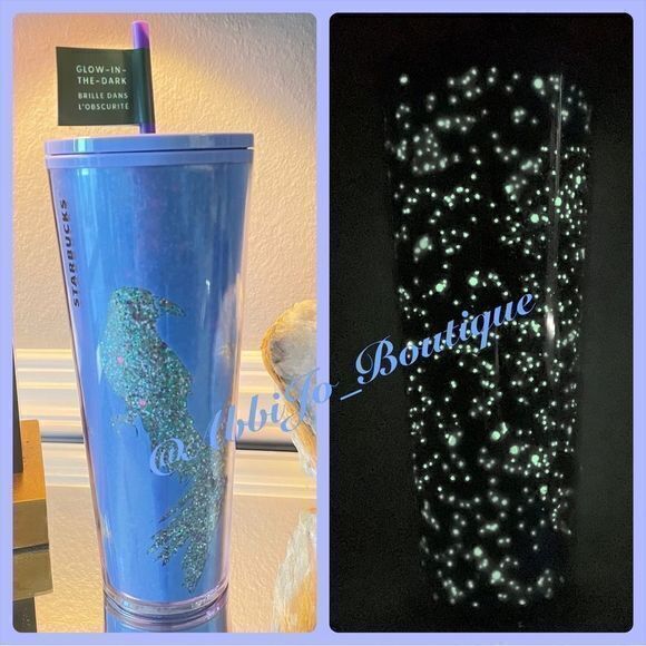 Starbucks Other - Starbucks GITD 2022 Halloween Periwinkle Raven Glitter & Glow in the Dark Venti